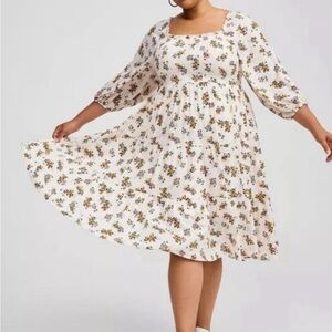 Torrid Floral Print White Dress size 3